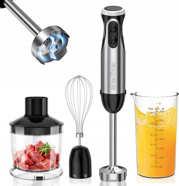 Elektryczny Blender Ręczny 4w1 Trzepaczka Rozdrabniacz Kubek z Miarką HIT