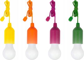 Żarówka LED z Sznurkiem Na Baterie CZERWONA Camping Ogród Oświetlenie 1 Szt