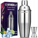 Zestaw Do Robienia Koktajli Shaker koktajlowy 750 ml Sitko Jigger Miarka