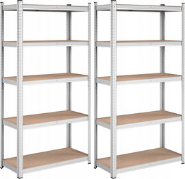 REGAŁ MAGAZYNOWY KOMPLET 2 SZT 40x90x180 5-poziomowe REGAŁY UDŹWIG 875 kg