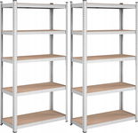 REGAŁ MAGAZYNOWY KOMPLET 2 SZT 40x90x180 5-poziomowe REGAŁY UDŹWIG 875 kg