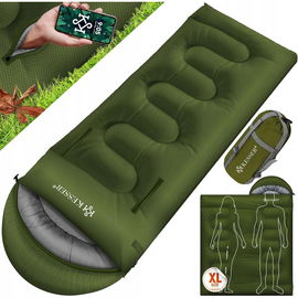 Lekki Śpiwór Turystyczny Z Kapturem Ciepły Z Kapturem Pokrowiec 220x83 cm