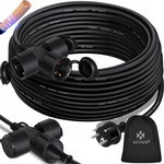 Przedłużacz Kabel Ogrodowy Budowlany Rozgałęźnik 3 Sztuki Gniazd 25 M