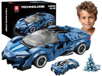 Zestaw Klocków Auto Sportowe Niebieskie 327el.