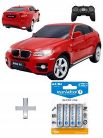 BMW X6 czerwony model 1:24 zdalnie sterowany pilot + akumulatorki 4szt.