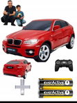 BMW X6 czerwony model 1:24 SUV zdalnie sterowany pilot 5szt baterii w zest.