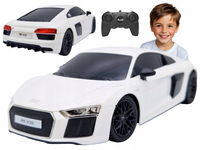 Auto zdalnie sterowane audi białe dla dzieci na pilot 2,4 GHz R/C jeżdżące