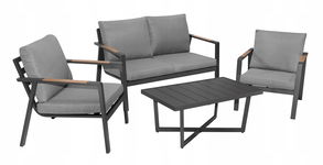 Meble Ogrodowe Aluminiowe Sofa + Dwa Fotele + Stolik