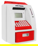 Bankomat skarbonka dla dzieci 3+ czerwony Interaktywne funkcje + Karta bank