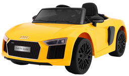 Audi R8 Spyder na akumulator Żółty + Pilot + EVA + Wolny Start + Radio MP3