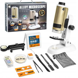 MIKROSKOP DLA DZIECKA EDUKACYJNY LED PRZYBLIŻENIE 250X PREZENT EKSPERYMENT