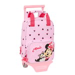 Torba szkolna z kółkami Minnie Mouse Naive Różowy 20 x 28 x 8 cm