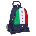 Torba szkolna z kółkami Benetton Flag Granatowy 32 x 44 x 16 cm