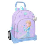 Torba szkolna z kółkami Frozen Spirit Liliowy 33 x 42 x 14 cm
