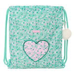Worek na buty ze sznurkami Safta Cuore Mięta 35 x 40 x 1 cm