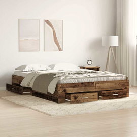  Ramka łóżka Stare drewno 140 x 200 cm Materiał drewnopochodny