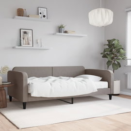  Sofa z materacem do spania, kolor taupe, 100x200 cm, tkanina