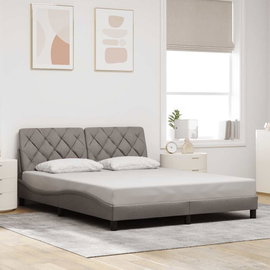  Rama łóżka bez materaca, taupe, 160x200 cm, obita tkaniną
