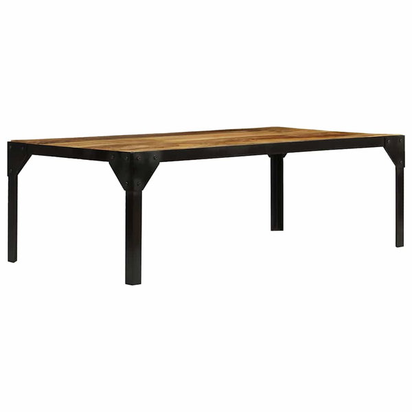  Stolik kawowy, surowe drewno mango i stal, 110 cm