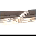  Sofa 2-os. z palet, z poduszkami, impregnowane drewno sosnowe