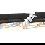  Sofa 2-os. z palet, z poduszkami, impregnowane drewno sosnowe