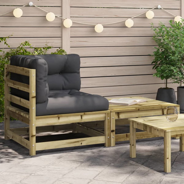  Ogrodowa sofa narożna z poduszkami i podnóżkiem