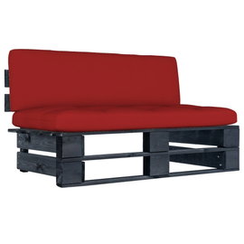  Ogrodowa sofa środkowa z palet, impregnowana na czarno sosna