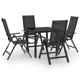  5-cz. zestaw mebli jadalnianych do ogrodu, aluminium, antracyt