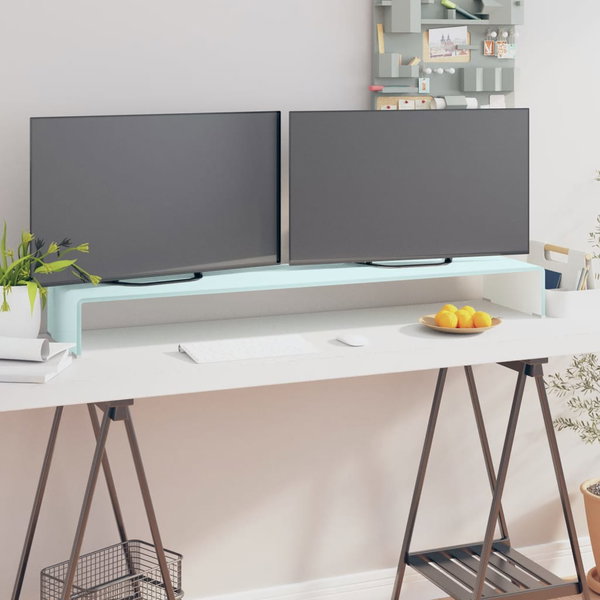  Podstawka pod monitor / TV, zielone szkło, 120x30x13 cm