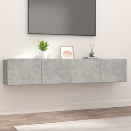  Ścienne szafki TV, 2 szt., szarość betonu, 80x30x30 cm