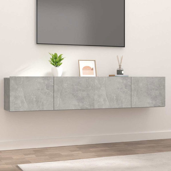  Ścienne szafki TV, 2 szt., szarość betonu, 80x30x30 cm