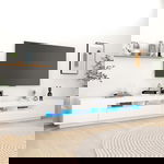  Szafka pod TV z oświetleniem LED, biała, 300x35x40 cm