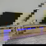  Szafka pod TV z oświetleniem LED, dąb sonoma, 260x36,5x40 cm