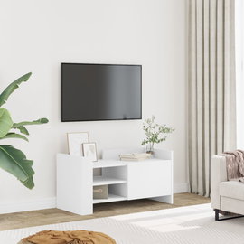  Szafka pod TV, biała, 80x35x40 cm, materiał drewnopochodny