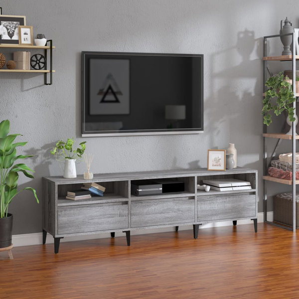  Szafka pod TV, szary dąb sonoma, 150x30x44,5 cm