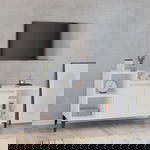  Szafka pod TV, wysoki połysk, biała, 100x35x55 cm