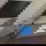  Szafka pod TV, z oświetleniem LED, szara, 120 x 30 x 35,5 cm