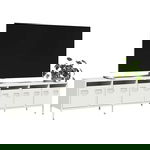  Szafka RTV, biała, 202x39x43,5 cm, stal walcowana na zimno