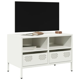  Szafka RTV, biała, 68x39x43,5 cm, stal walcowana na zimno