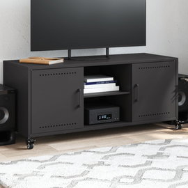 Szafka RTV, czarna, 100,5x39x43,5 cm, stal