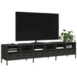  Szafka RTV, czarna, 202x39x43,5 cm, stal walcowana na zimno