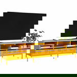  Szafka RTV, żółta, 202x39x43,5 cm, stal walcowana na zimno