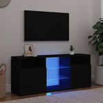  Szafka TV z oświetleniem LED, czarna, 120x30x50 cm
