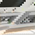  Szafka TV z oświetleniem LED, szarość betonu, 80x30x30 cm