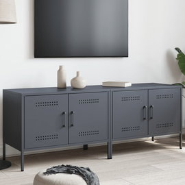  Szafki RTV, 2 szt., antracytowe, 68x39x50,5 cm, stalowe