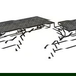 Składany stolik kawowy vintage, metalowy, 100x50x45 cm, czarny
