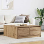  Stolik kawowy z szufladami Artisan Oak 100x100x40 cm