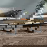  Stolik kawowy, ciemnobrązowo-czarny, 120x60x40 cm, MDF i żelazo