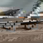  Stolik kawowy, szaro-czarny, 120x60x40 cm, MDF i żelazo