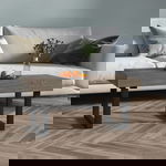  Stolik kawowy, szaro-czarny, 90x45x40 cm, MDF i żelazo